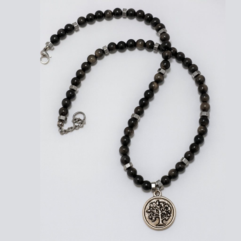 Silver Sheen Obsidian Talisman |