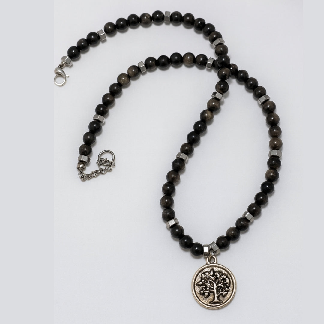 Silver Sheen Obsidian Talisman |