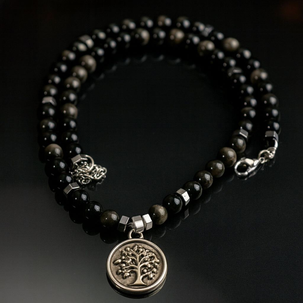 Silver Sheen Obsidian Talisman |