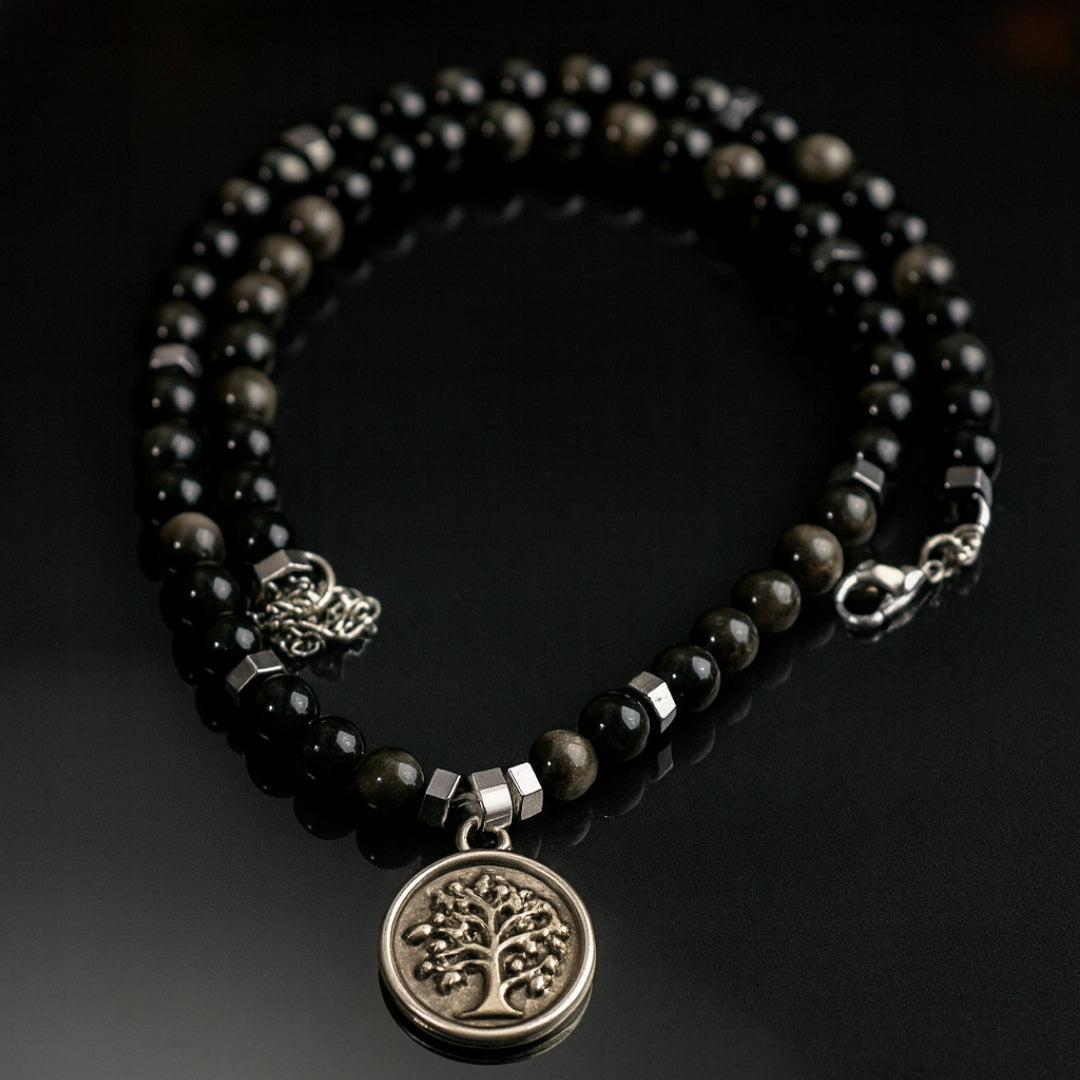 Silver Sheen Obsidian Talisman |