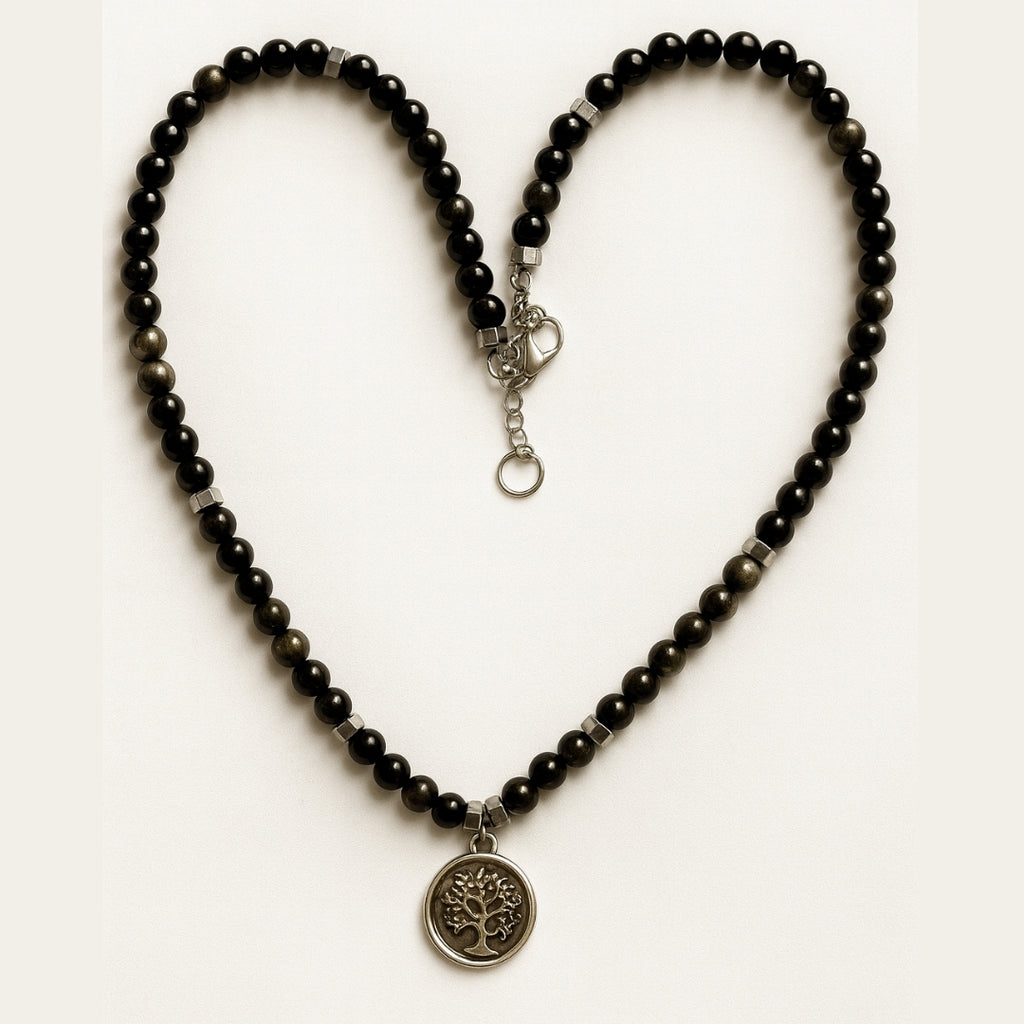 Silver Sheen Obsidian Talisman |