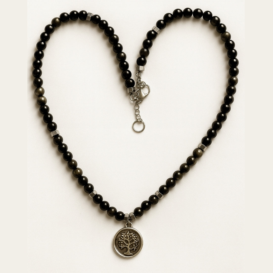 Silver Sheen Obsidian Talisman |