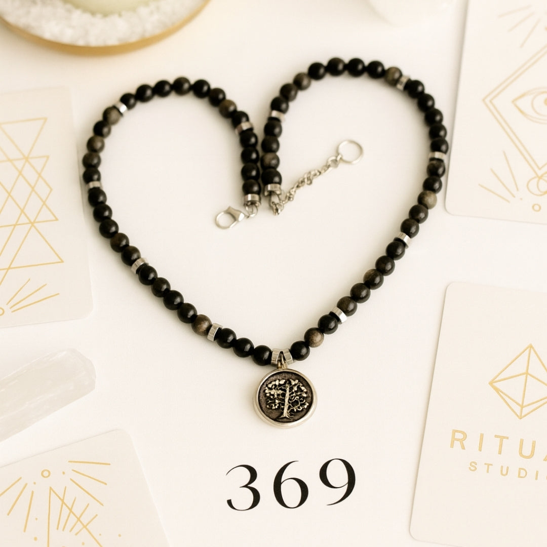 Silver Sheen Obsidian Talisman |