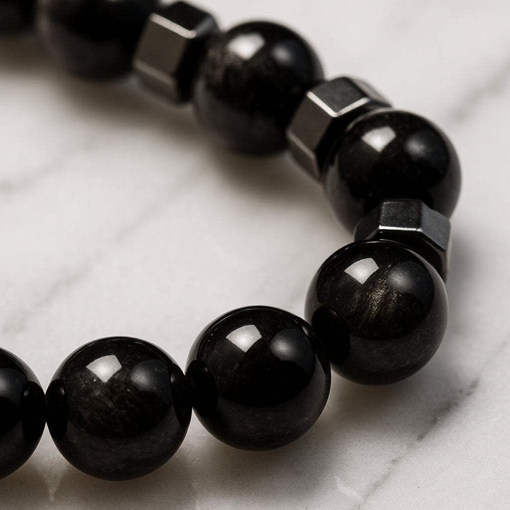 Silver Sheen Obsidian Talisman |