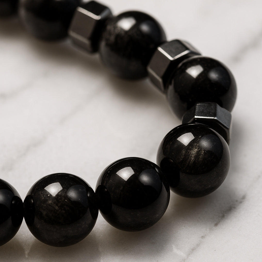 Silver Sheen Obsidian Talisman |