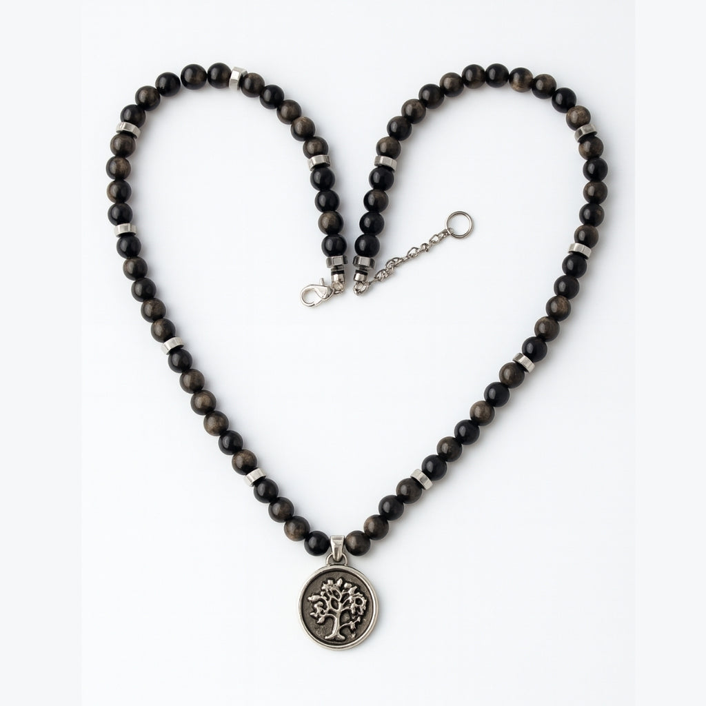 Silver Sheen Obsidian Talisman |