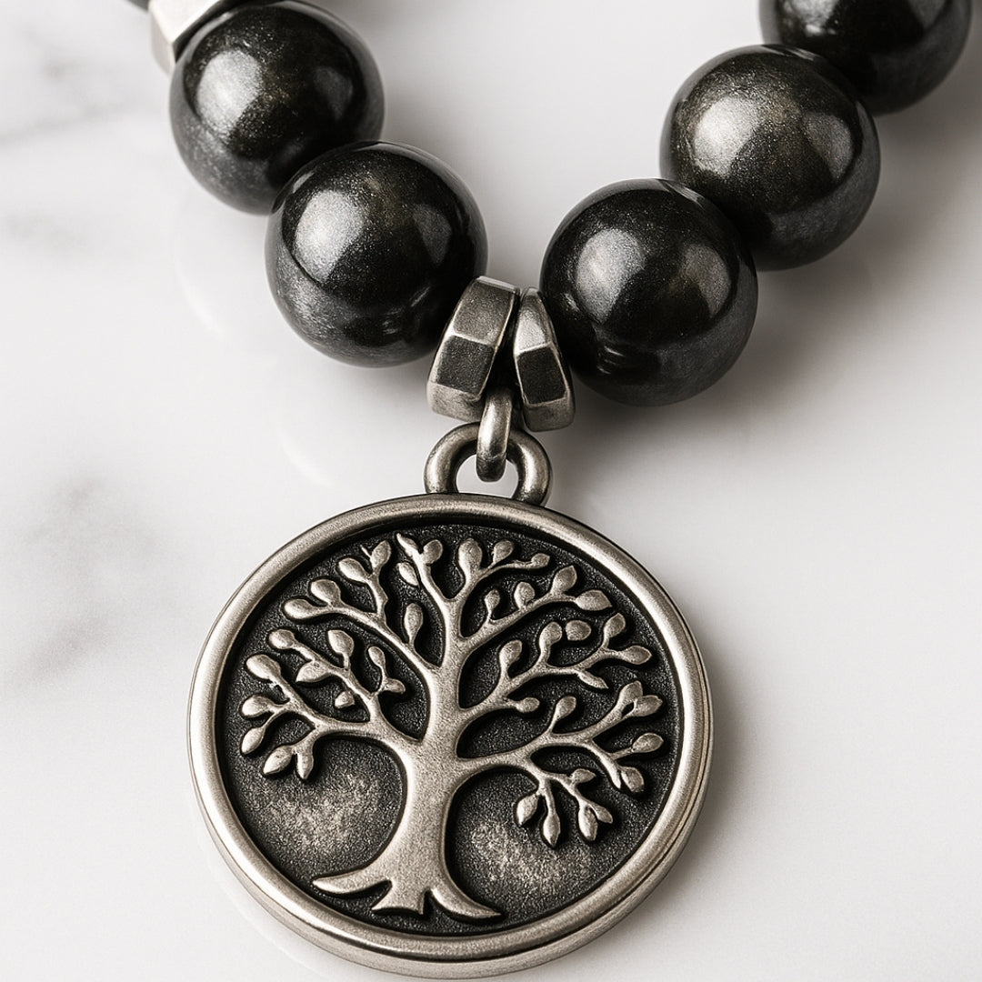 Silver Sheen Obsidian Talisman |
