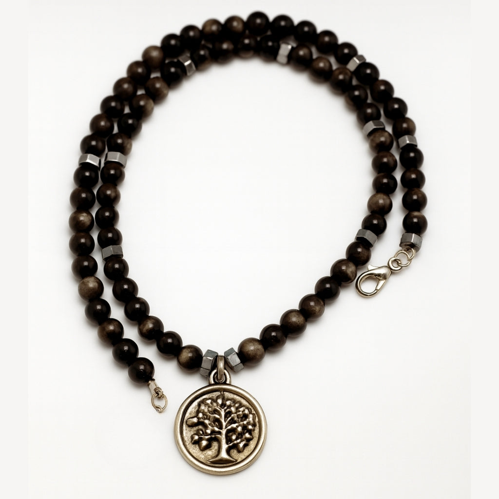 Silver Sheen Obsidian Talisman |