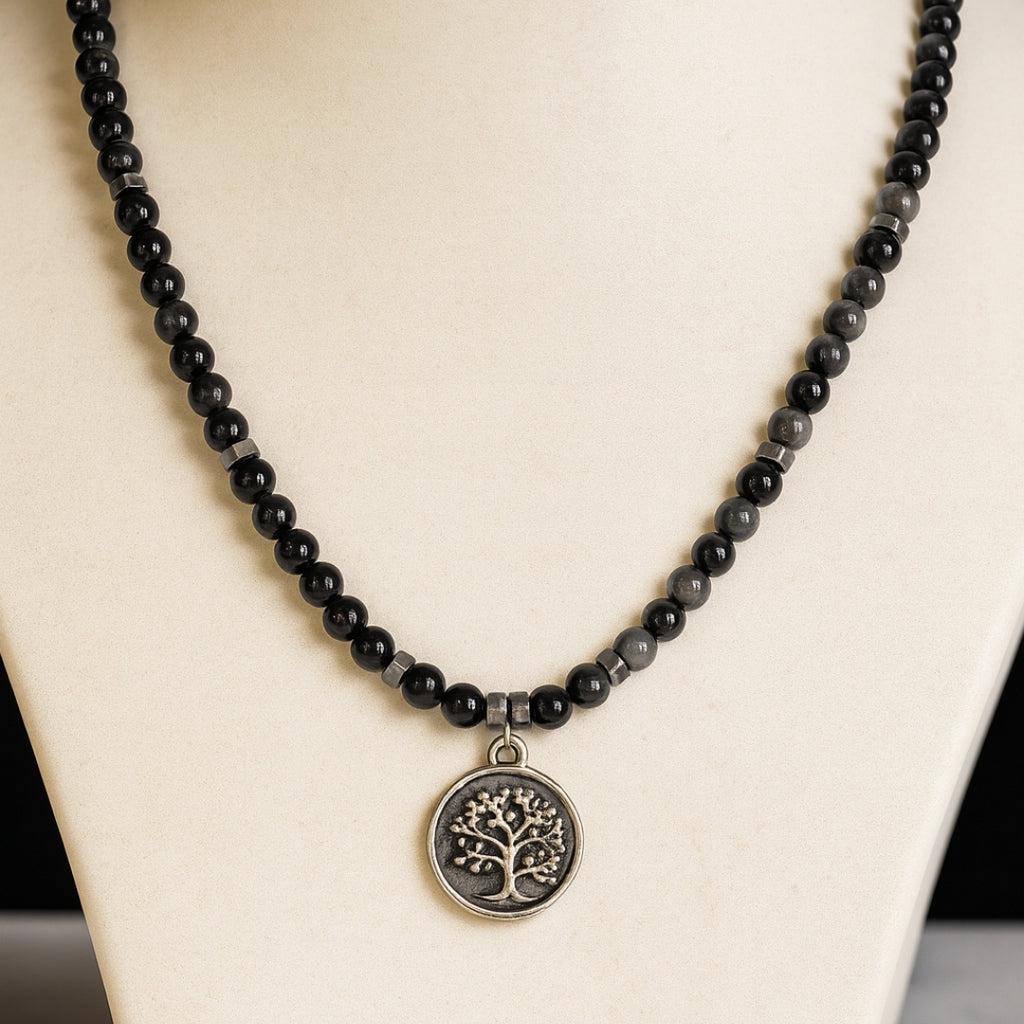 Silver Sheen Obsidian Talisman |
