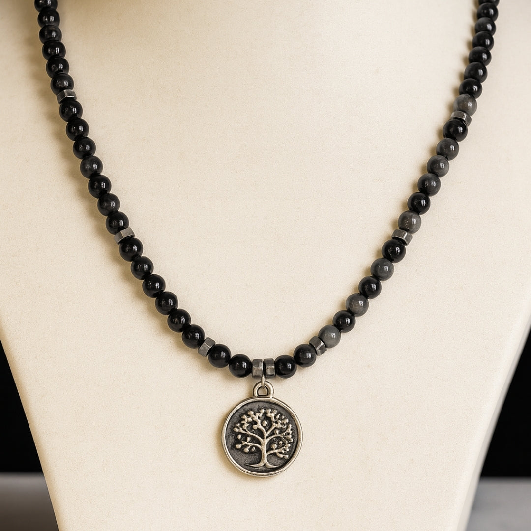 Silver Sheen Obsidian Talisman |