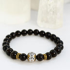 Smoky Quartz Hematite Bracelet 8mm Unisex Handmade Gemstone Gift