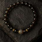 Smoky Quartz Hematite Bracelet 8mm Unisex Handmade Gemstone Gift