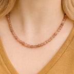 Strawberry Quartz Necklace | 925 Silver | New Beginnings Crystal | Rare Polygon Cut Gemstone