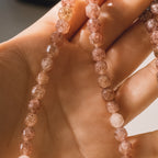 Strawberry Quartz Necklace | 925 Silver | New Beginnings Crystal | Rare Polygon Cut Gemstone