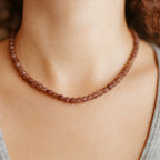 Strawberry Quartz Necklace | 925 Silver | New Beginnings Crystal | Rare Polygon Cut Gemstone