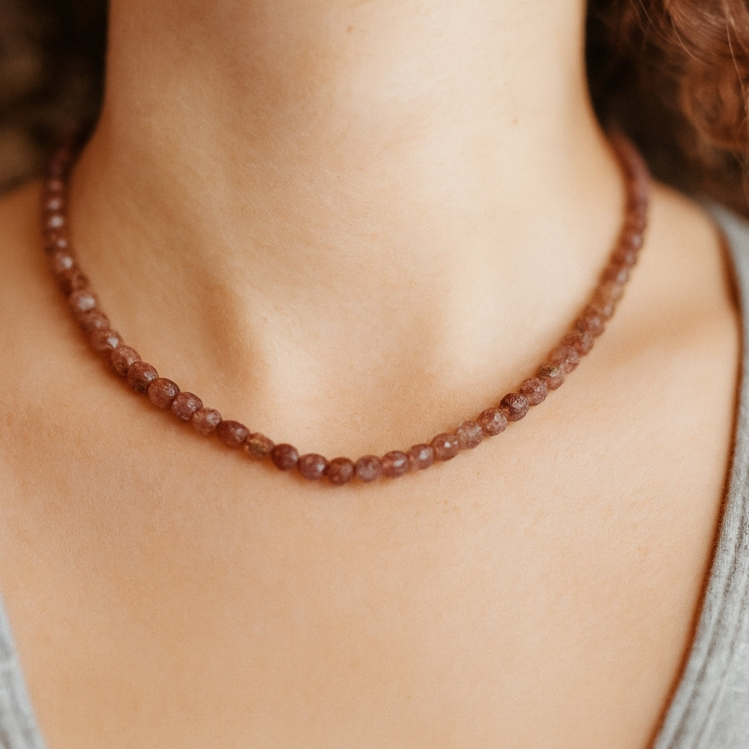 Strawberry Quartz Necklace | 925 Silver | New Beginnings Crystal | Rare Polygon Cut Gemstone