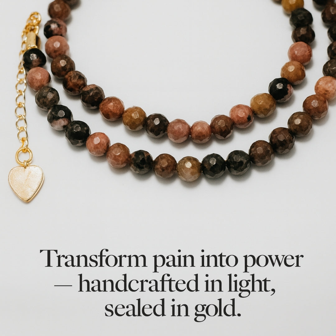 Rhodonite Gold Hematite Necklace |