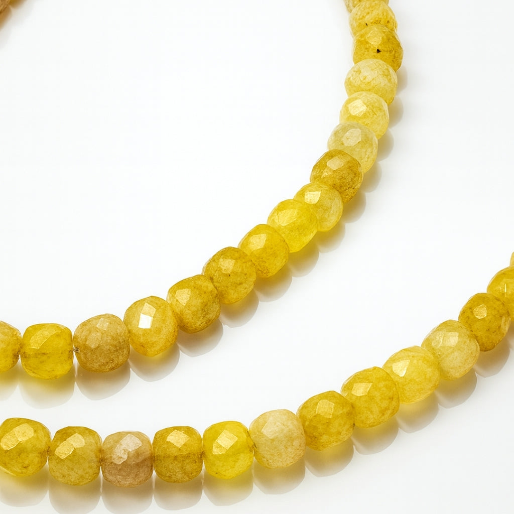 Yellow Opal Cube 5mm 18K Gold-Plated