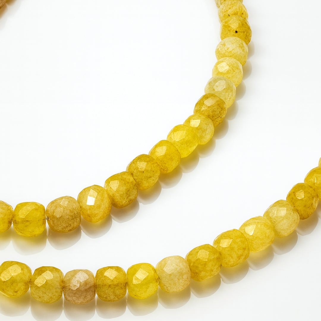 Yellow Opal Cube 5mm 18K Gold-Plated