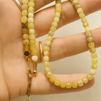 Yellow Opal Cube 5mm 18K Gold-Plated