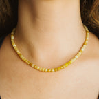 Yellow Opal Cube 5mm 18K Gold-Plated