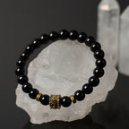 Onyx Hematite Bracelet 8 mm | Black Onyx • Gold Hematite • Protection • Strength • Grounding • Luxury Handmade Talisman